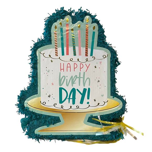 New Pull String Happy Birthday Cake Pinata, Birthday Party,  Birthday Piñata - Picture 1 of 3